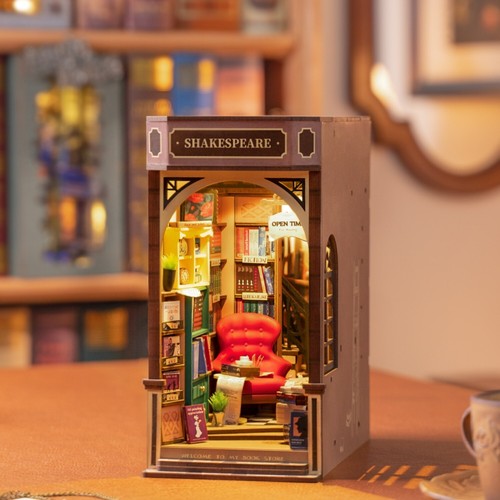 Rolife LED Mini Dollhouse Wonderland Bookstore Book Nook Shelf Insert Home Decor - Picture 3 of 16