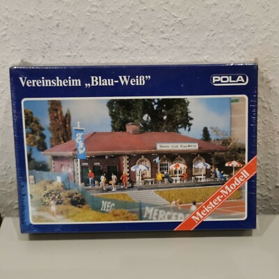 Pola H0 / HO 632 ''Vereinsheim Blau-Weiß'' Bausatz Rarität NEU & OVP