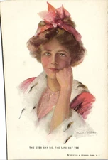 PC ARTIST SIGNED, PHILIP BOILEAU, THE EYES SAY NO, Vintage Postcard (b47357)