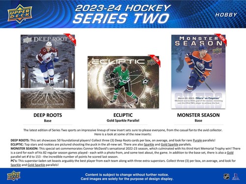 2023/24 UPPER DECK SERIES 2 HOCKEY HOBBY BOX - Picture 7 of 8