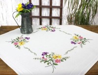 Stickpackung Blumen - Feuerwerk Td 80X80 Cm Stielstich Plattstich Vorgezeichnet