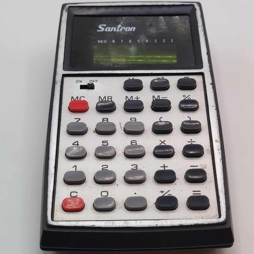 Santron Santronic 71SR Vintage elektronischer Taschenrechner AA Batterien getestet funktioniert - Bild 6 von 9