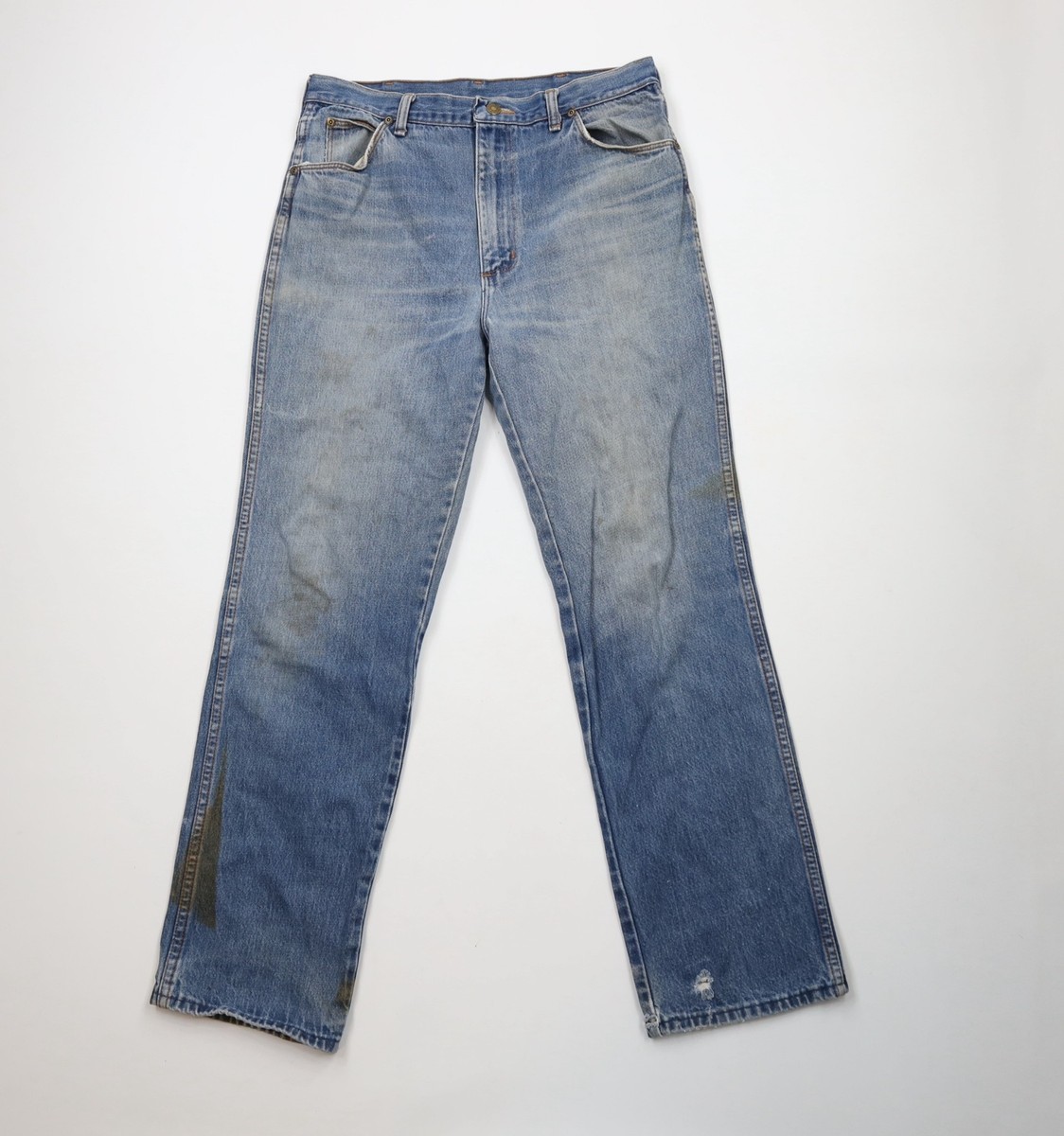 Vintage 80s 90s Wrangler Mens 34x32 Thrashed Straight Leg