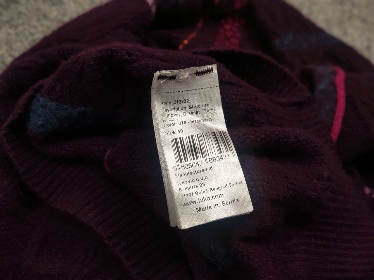 Ivko Structure pullover pattern Wool blackberry S… - image 16