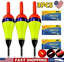 THKFISH 3Pcs EVA Luminous Led Fishing Float Long Vertical Night Lighting Bobber