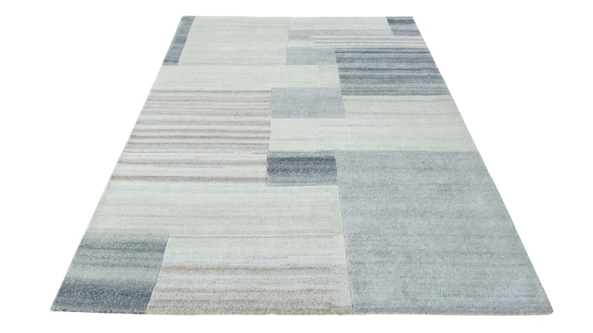 Grand tapis graphique POP en laine feutrée à la main au Népal