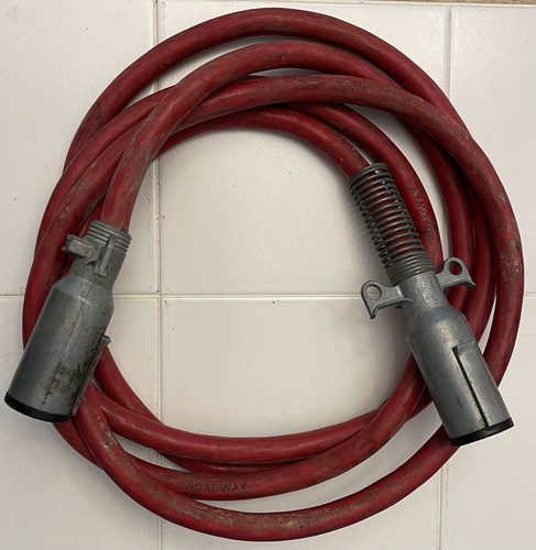 ROADWAY 7-WAY ABS POWER CORD CABLE TRUCK TRAILER SAE J560b RED 13 ft.