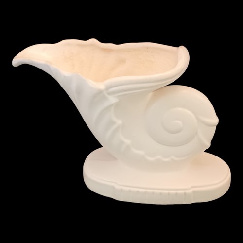 Stangl White Scroll Horn Spill Vase #2056 Vintage Ceramic USA - Picture 4 of 15