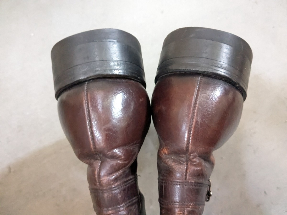 Vintage Sears Side Zip Boots Brown Leather Men 8.5 D Leather Shoes