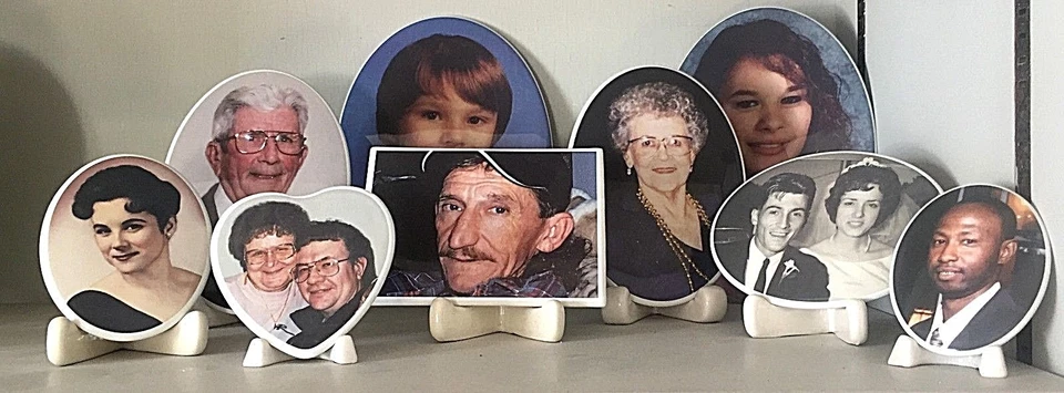 Фарфоровая керамическая фотография мавзолея 5,15 x 7 дюймов фотография на открытом воздухе кладбище надгробный камень - Изображение 4 из 4