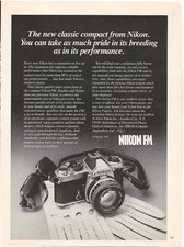 Vintage Print Ad Nikon FM Compact 35mm Camera - Jun 1978 11"x8"