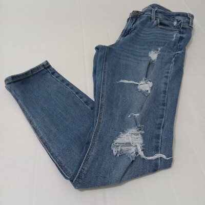  OLD NAVY ! WOMEN' JEANS   ROCKSTAR SKINNY DISTRESSED STRETCH DENIM SIZE 6