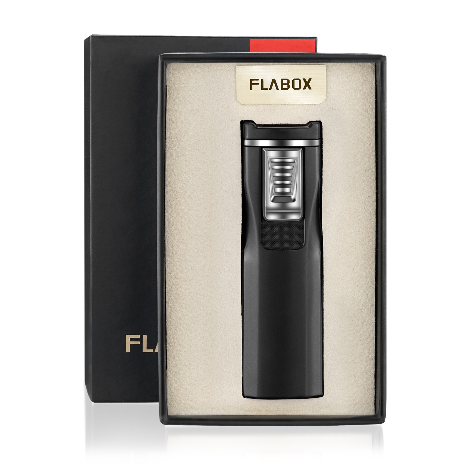 Dual Jet Flame Torch Lighter With Cigar Holder Box Gift For Men