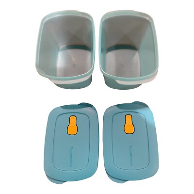 Tupperware Crystalwave 7365A 7366A Containers w/Lids Microwave - Lot of 2 Sets