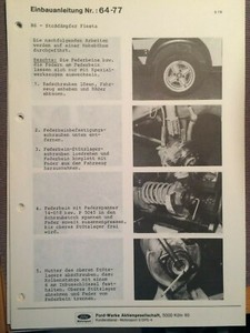 Einbauanleitung Ford Motorsport BS-Stoßdämpfer Fiesta 1978