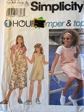 New Uncut FF Size 7-10 Girls Jumper, Dress & Top Sewing Pattern, Simplicity 9530