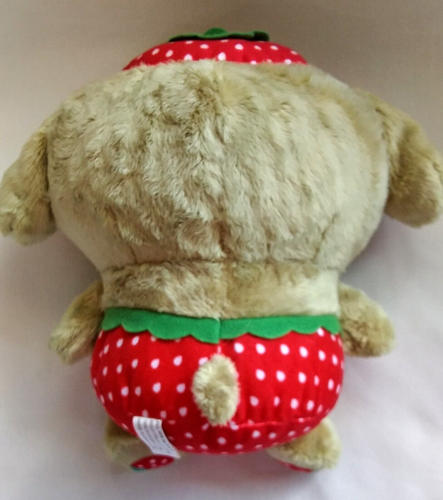 Pompompurin Strawberry Hat Plush Puppy Stuffed Animal Toy 8'' Sitting - Picture 2 of 6