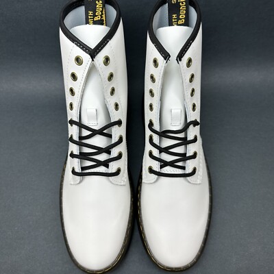 New Dr. Martens AirWair Zavala Leather Combat Boots White  display picture 2