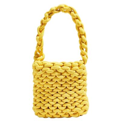 TOPSHOP Yellow Chunky Crochet Purse Woven Knitted Handbag Summer