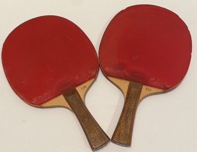 Vintage TSP JTTAA Wooden Table Tennis Rackets Lot Of 2 Yamato Co