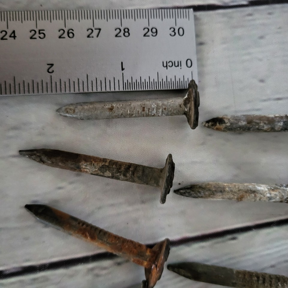 Lot of 10 Old Vintage Railroad Pole Date Numbered Nails Spikes eBay