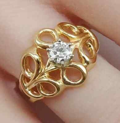 2Ct Round Cut Lab Created Diamond Women's Engagement Ring 14K Yellow Gold Plated