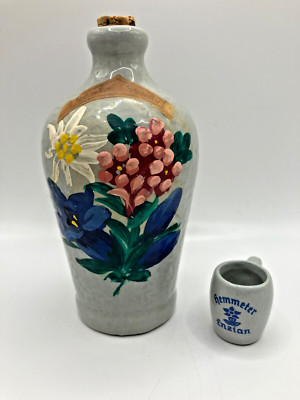 Rare Vintage Georg Hemmeter Munich Gebirgs Enzian Schnaps Stoneware Decanter VGC