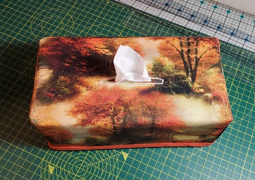 An Autumn Day (Thomas Kinkade Print) Rectangle Tissue Box Cover Handmade - Picture 7 of 8