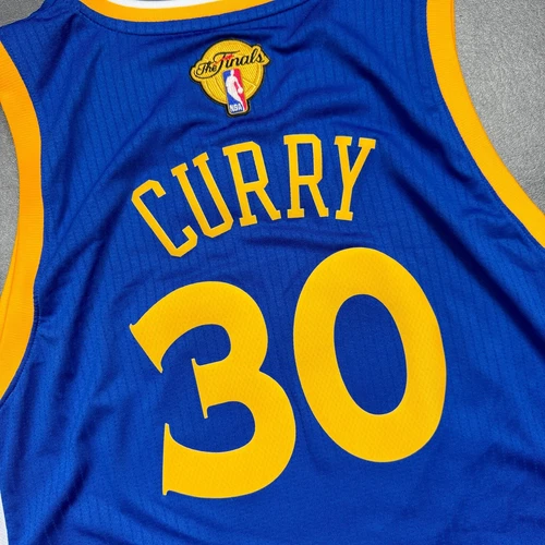 100% Authentic Stephen Curry Adidas 2015 NBA Finals Warriors Jersey Size L Mens image 2
