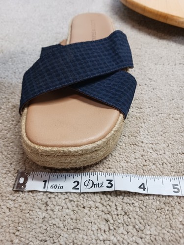 Lucky Brand Gayte Nautical Slide Navy Coastal Platform Slide Sandal Size 6.5 - Picture 12 of 13