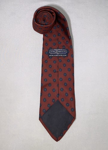 Corbata para hombre Jacob Roberts Ltd para Durlam & Durlam L 58 W 3.5 roja azul seda - Imagen 2 de 3