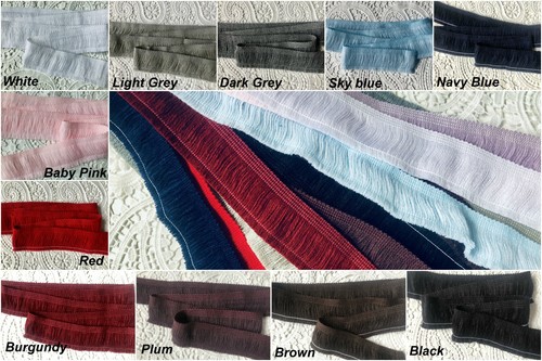 GRIS OSCURO Cepillo Flecos Borlas Textil Corte Almohada Cortinas 40mm CUALQUIER LONGITUD - Imagen 4 de 4