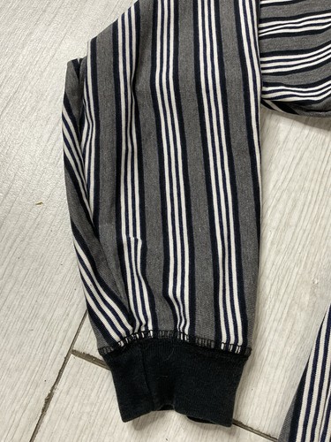 JNCO Jeans Long Sleeve Striped Shirt Mens Small Skater Y2K White Gray Black 90s - Picture 16 of 19