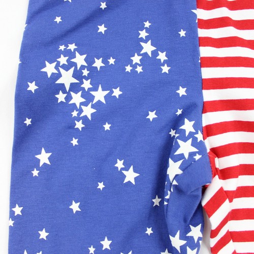 Cat & Jack Girls Red White Blue Patriotic Leggings Size S 6/6X Stripes & Stars - Picture 2 of 5