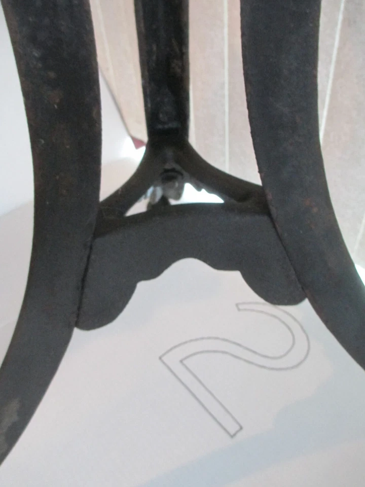 Vintage Industrial Cast Iron Ice Cream Soda Fountain Table Base Metal 3 Leg - Image 2 of 4