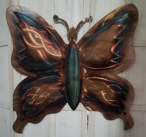 metal butterfly Wall art Decor, Garden Art Outdoor Patio Wall Sculpture artwork - 第 2/3 張圖片