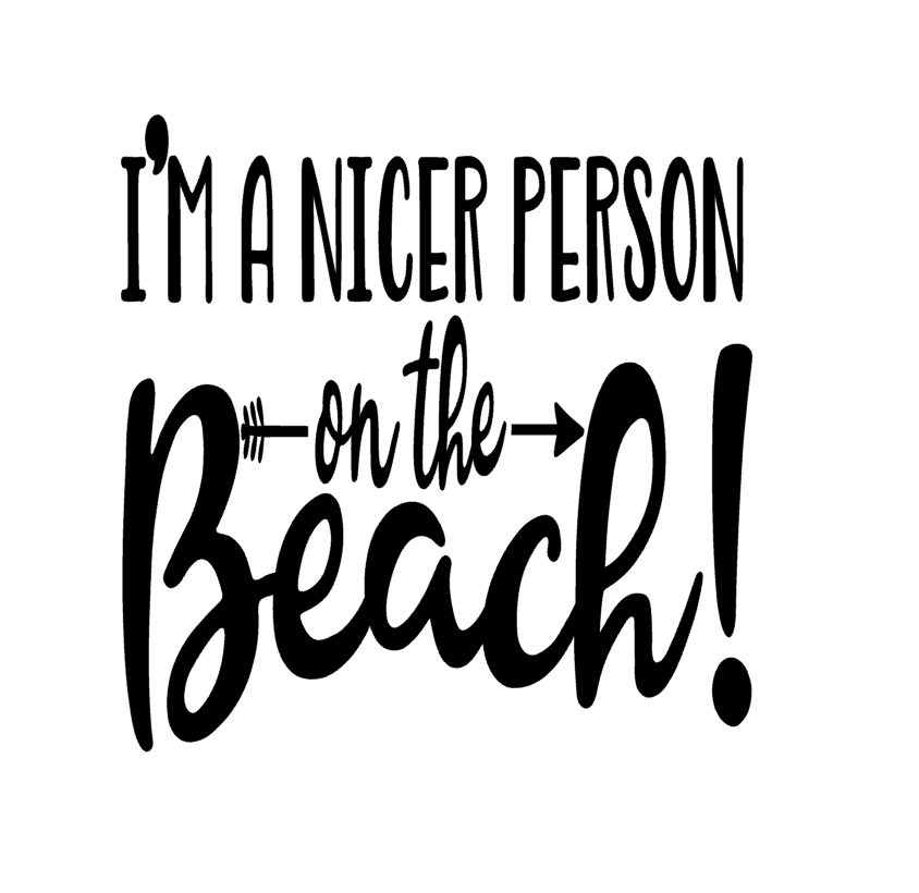 I'm A Nicer Person On The Beach Vinyl Decal Sticker For Home Cup Car Wall a2471