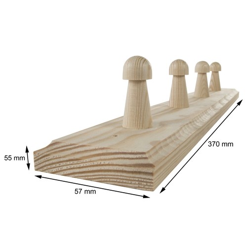 4 Pegs Wooden Door Hooks Coat Rack Hanging Clothes Holder Wall Mounted Pinewood - Picture 3 of 6