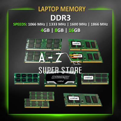 DDR3 Laptop Memory RAM 4GB 8GB 16GB 1066MHz 1333MHz 1600MHz 1866MHz lot SODIMM