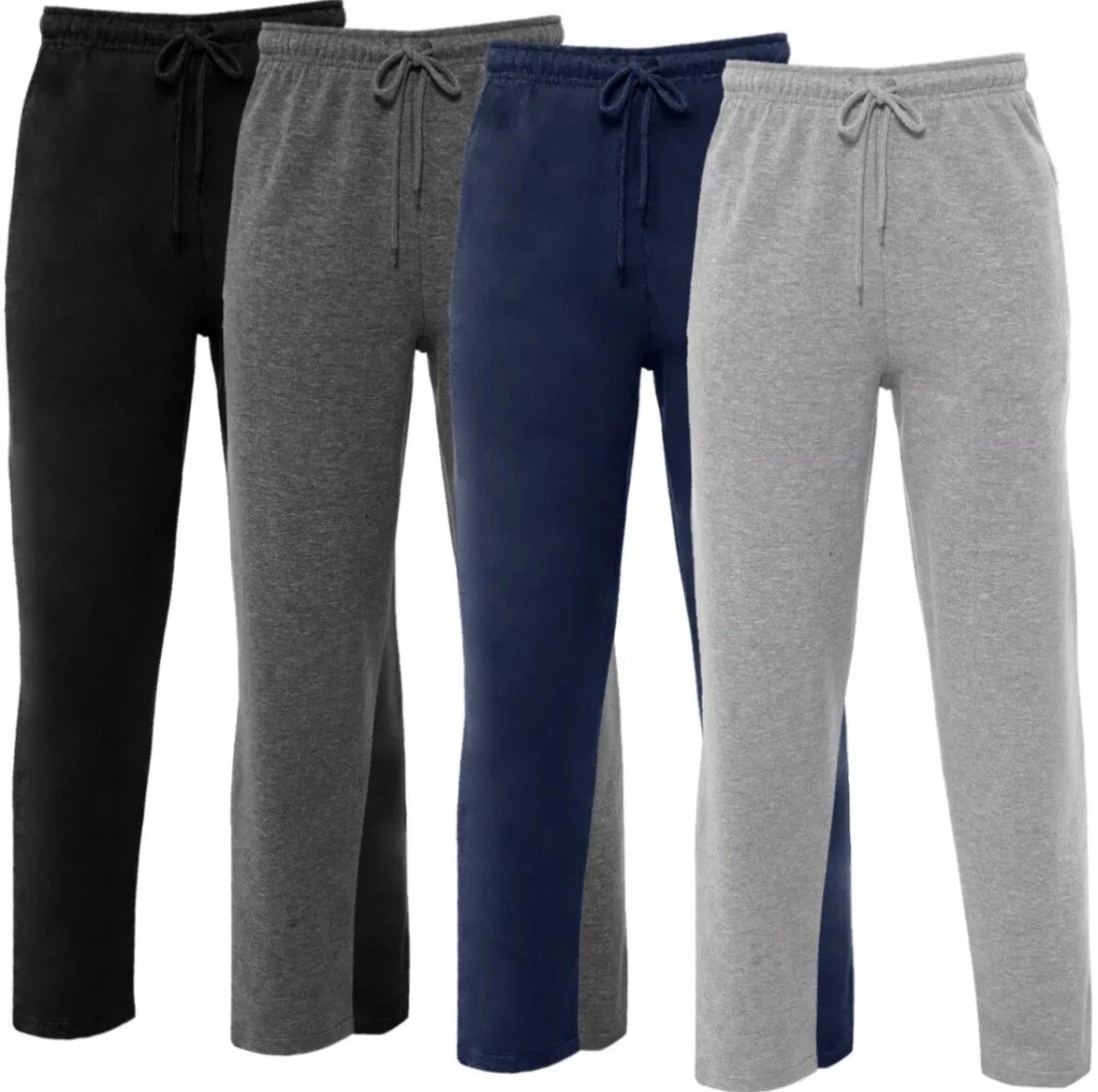 Mens Fleece Open Hem Joggers Sweatpant Trouser Bottoms Lounge Pant 3XL-5XL BR308