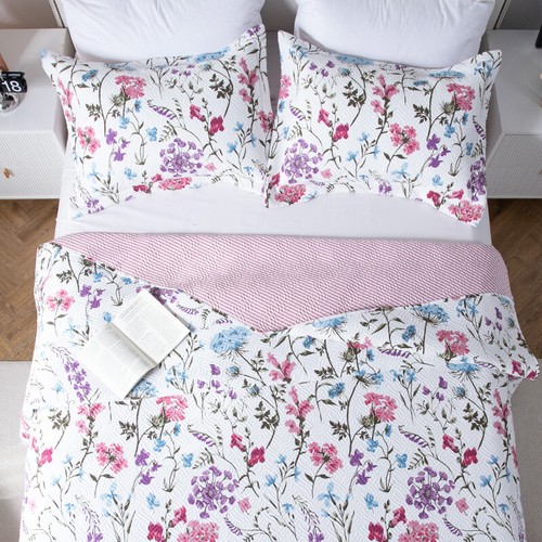 QUILTIVA Floral Quilt Set - Lightweight & Reversible - Cozy & Stylish Bedding - - Foto 10 di 10