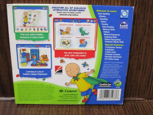 Video Game PC Caillou Magic Playhouse Ages 2-6 NEW SEALED Jewel - 第 2/2 張圖片