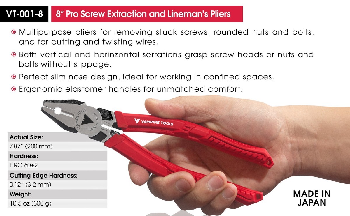 VAMPLIERS 6-PC Stripped Screw Extraction Pliers Tools Gift