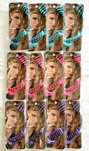 scunci hot STREAKS 18" Clip On Faux Hair (3 colors: Hot Pink, Blue, Purple) 6 pk - Picture 4 of 9