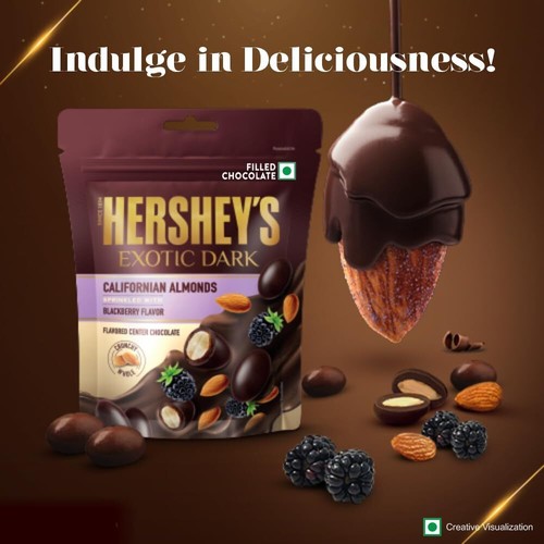 Hershey's Exotic Dark Chocolate- Californian Almond Sprinkled with BlackBerry Fl - Picture 5 of 8