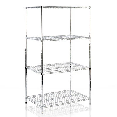 CASA PURA Metallregal Everest | verchromt 4 Böden 90x35x160cm Steckregal Schwerlastregal