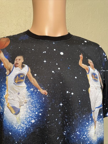 NBA Stephen Curry Space & Stars All Over Print Shirt Size Medium Men’s - Picture 2 of 12