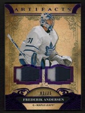 2020-21 Artifacts Materials Purple Patches #45 Frederik Andersen /25 (148281)
