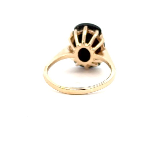 14K Yellow Gold Synthetic Onyx Ring 5.13g Sz: 9.25 (KS1013703) - Picture 4 of 4