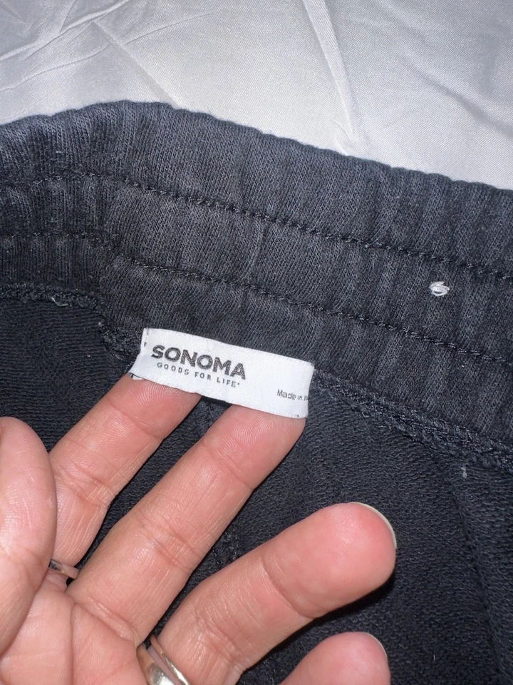 Pantalones de chándal Sonoma para mujer talla mediana lisos todo negro con bolsillos Foto 2 de 3